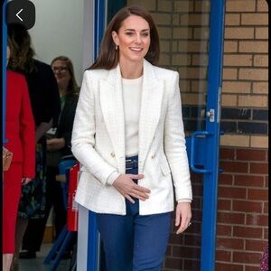 H&M Cream Double-Breasted Blazer